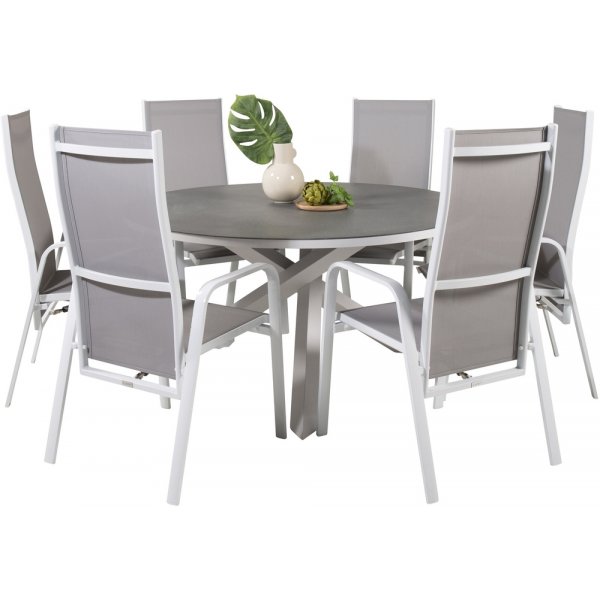 Copacabana utematgrupp med 6 st Copacabana stolar - Grå/Vit Copacabana utematgrupp med 6 st Copacabana stolar - Grå/Vit