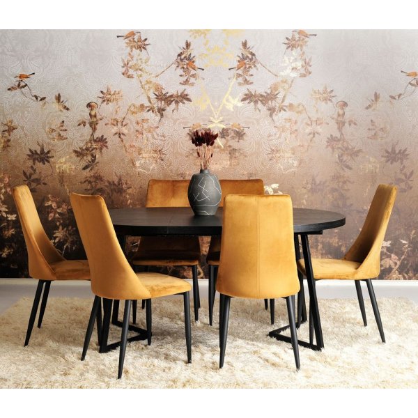 Table  manger Wendi 120-165 x 120 cm - Bote noire