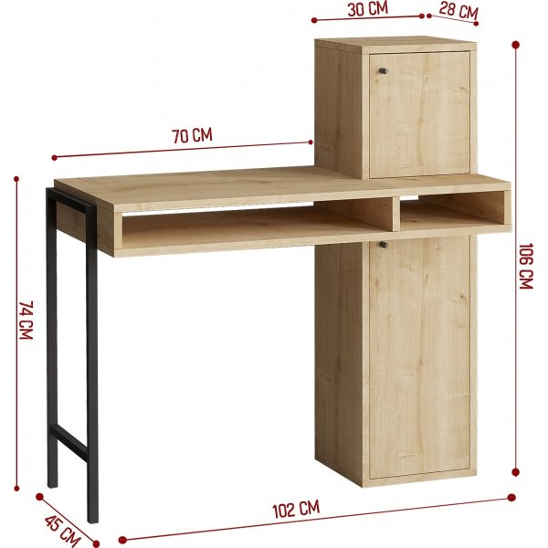 Dora skrivbord Ek/svart - 102 x 45 cm Dora skrivbord Ek/svart - 102 x 45 cm