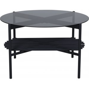 Table basse Adel 80 cm - Noir/verre