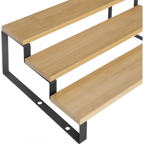 Étagère à épices Biharat, 2 pcs - Bambou/noir Étagère à épices Biharat, 2 pcs - Bambou/noir