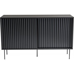 Yumi svart sideboard med skjutdörrar 132 cm - Svart