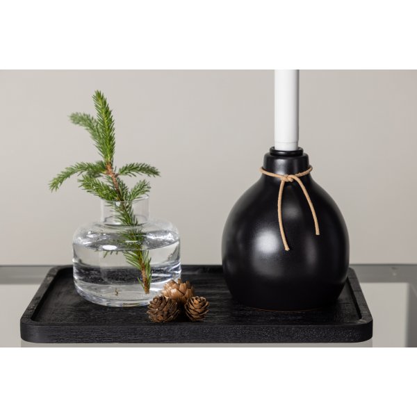 Bougeoir LED Ulricehamn 32 x 12 cm - Noir/Blanc