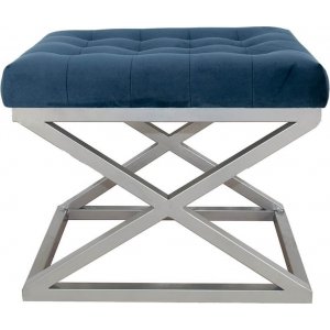 Pouf Capraz - Bleu marine/argent