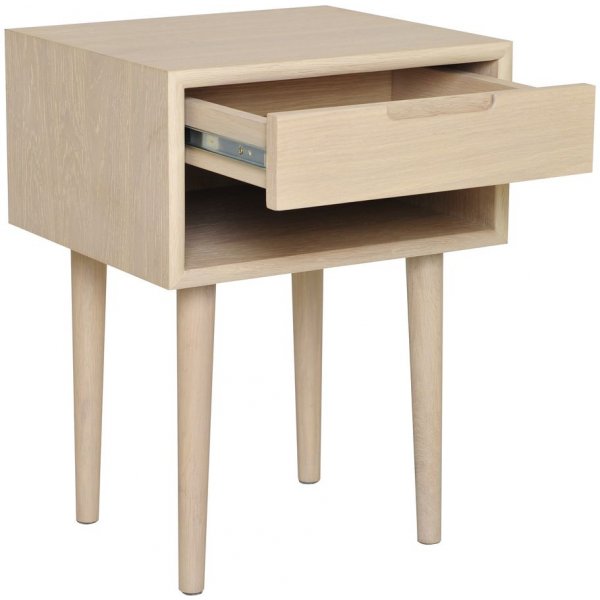 Emma nachtkastje - Wit gepigmenteerd eikenfineer