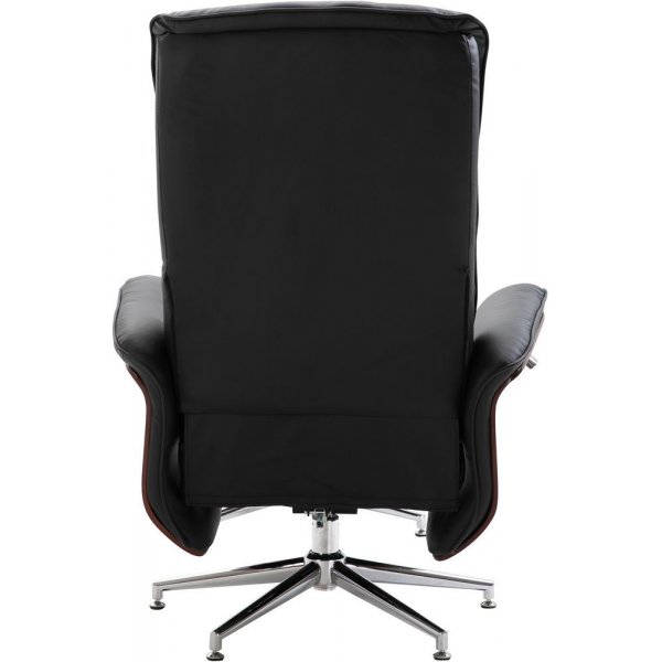 Milos fåtölj med fotpall (Recliner) - Svart PU Milos fåtölj med fotpall (Recliner) - Svart PU