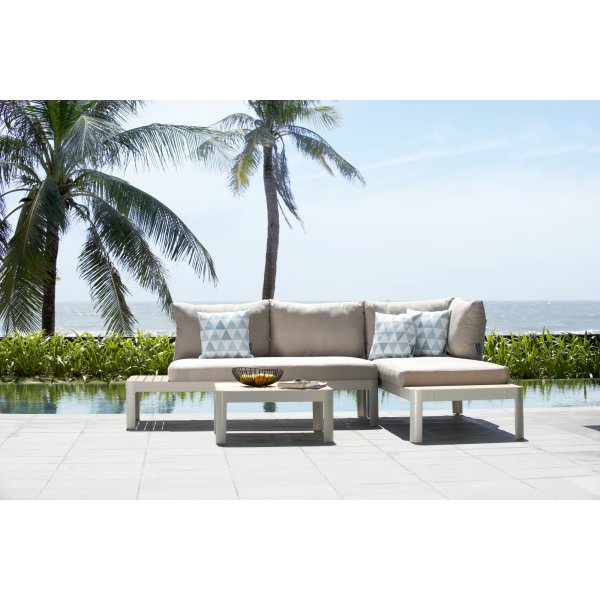 Portals lounge groep 1 - Wit/teak Portals lounge groep 1 - Wit/teak