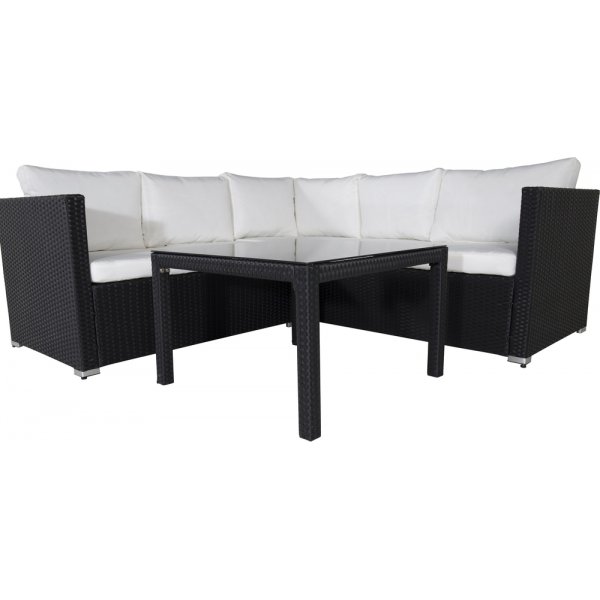 Kuba hörnsoffgrupp - Svart/Vit Kuba hörnsoffgrupp - Svart/Vit