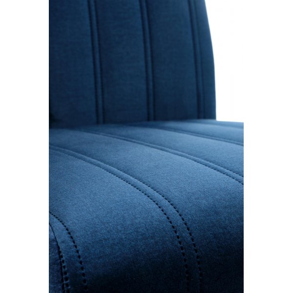 Chaise Heather - Velours bleu marine et noir