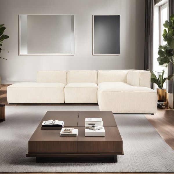 Canapé d'angle More avec extrémités ouvertes à droite - Crème Canapé d'angle More avec extrémités ouvertes à droite - Crème