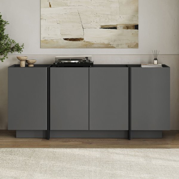 Sideboard Dromma 180 cm - Antracit/Svart