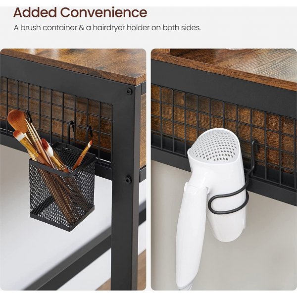 Jennie kaptafel 90 x 40 cm - Bruin/zwart Jennie kaptafel 90 x 40 cm - Bruin/zwart