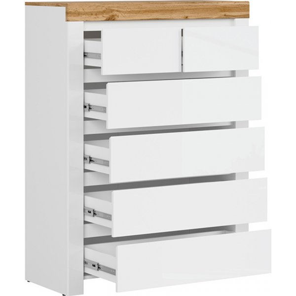 Commode Holten - Blanc/chêne wotan Commode Holten - Blanc/chêne wotan