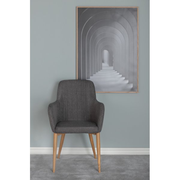 Fauteuil Paolo - Gris foncé/chêne Fauteuil Paolo - Gris foncé/chêne