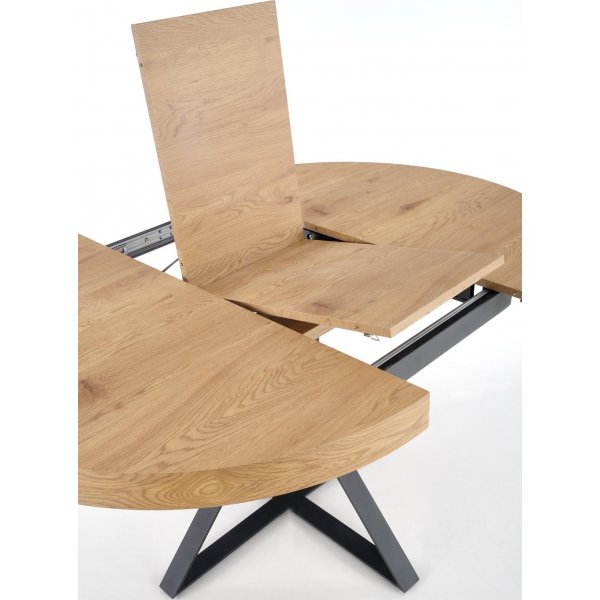 Table à manger Mercy 120-160 x 120 cm - Chêne/noir Table à manger Mercy 120-160 x 120 cm - Chêne/noir