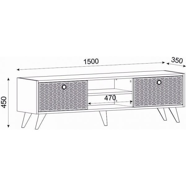 Banc média new york - Noyer/anthracite Banc média new york - Noyer/anthracite