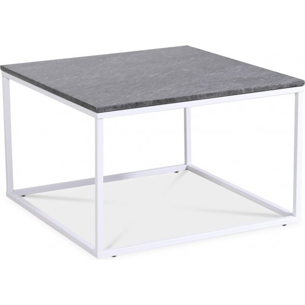 Accent soffbord 75 - Gr marmor / Vit