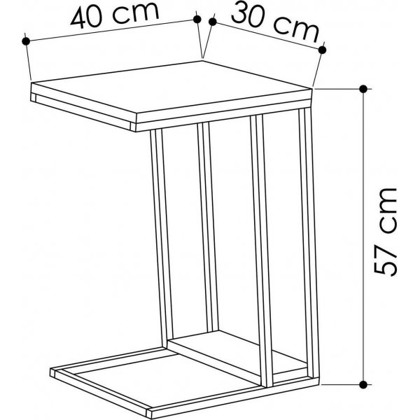 Pal sidobord 30 x 40 cm - Vit