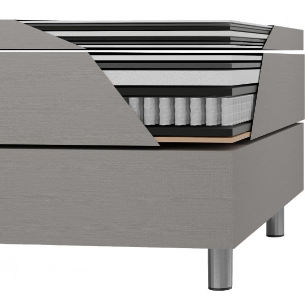 Bed met opbergruimte beige 160x200 cm