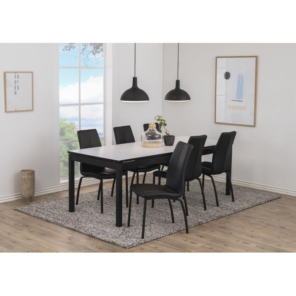 Chaise de salle à manger Asama - PU noir Chaise de salle à manger Asama - PU noir