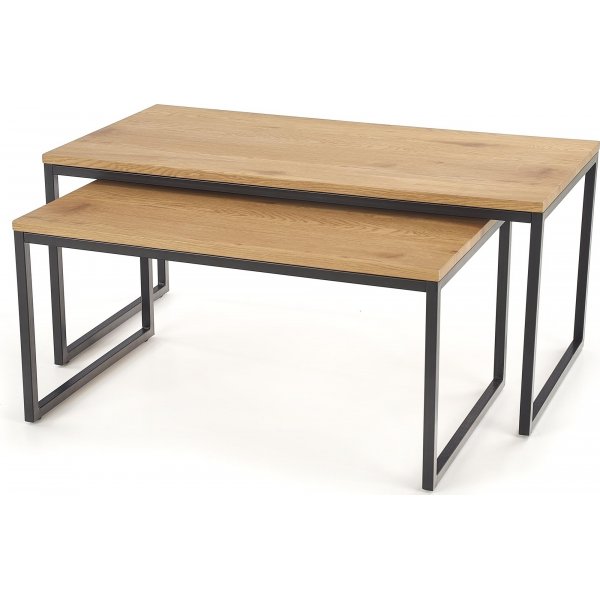 Table Lisha 80 x 50 cm - Chêne/noir Table Lisha 80 x 50 cm - Chêne/noir