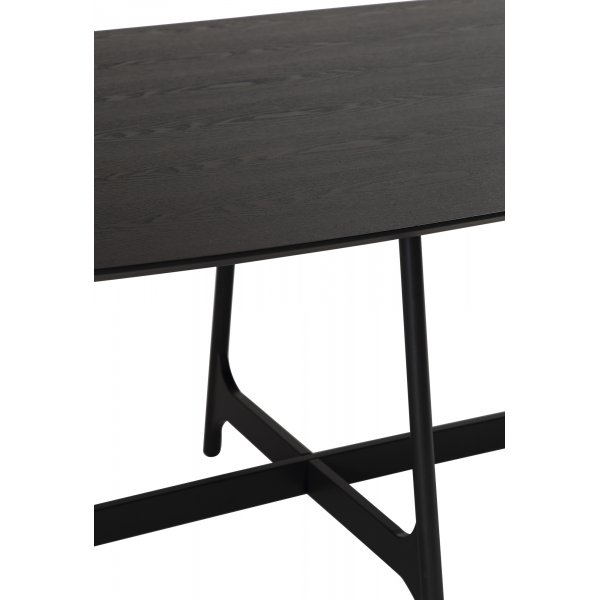 Table à manger Ooid 220 x 110 cm - Placage frêne teinté noir/noir Table à manger Ooid 220 x 110 cm - Placage frêne teinté noir/noir