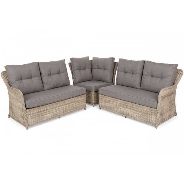 Hörnsoffa Bergamo med fåtölj & bord - Beige/beige melerad Hörnsoffa Bergamo med fåtölj & bord - Beige/beige melerad