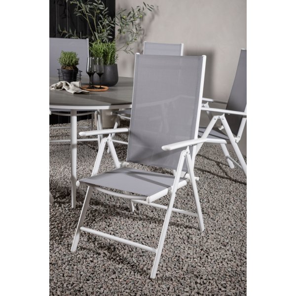 Groupe repas extérieur Break avec 6 chaises Break - Gris/Blanc Groupe repas extérieur Break avec 6 chaises Break - Gris/Blanc