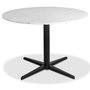 Accent matbord runt 110 cm - Vit marmor