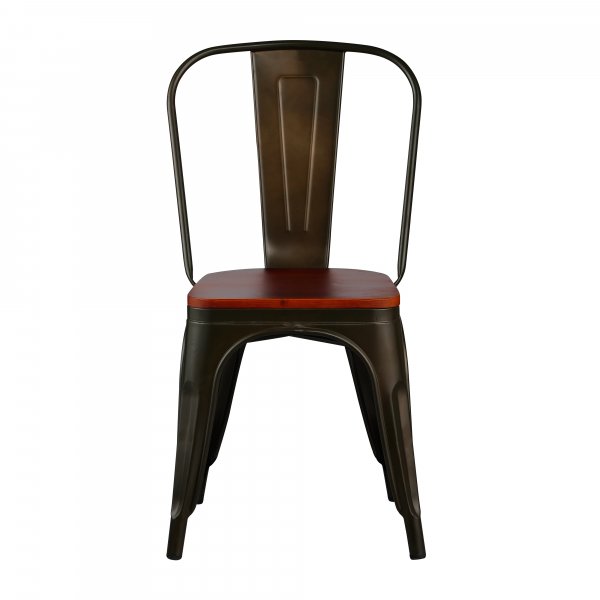 Industry plåtstol med träsits - stapelbar Industry plåtstol med träsits - stapelbar