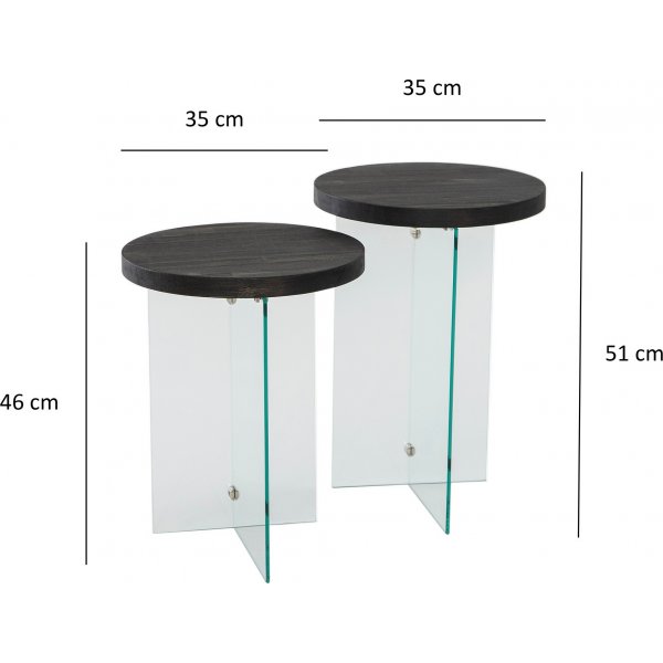 Serenity bijzettafelset Ø35/35 cm - Antraciet Serenity bijzettafelset Ø35/35 cm - Antraciet