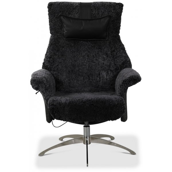 Ullrik fårskinnsfåtölj i mörkgrått fårskinn Ullrik fårskinnsfåtölj i mörkgrått fårskinn