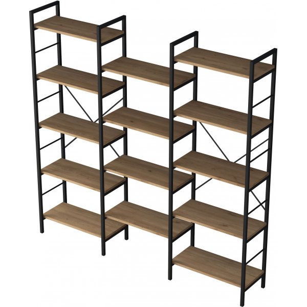 Hans bokhylla - Valnöt/svart Hans bokhylla - Valnöt/svart