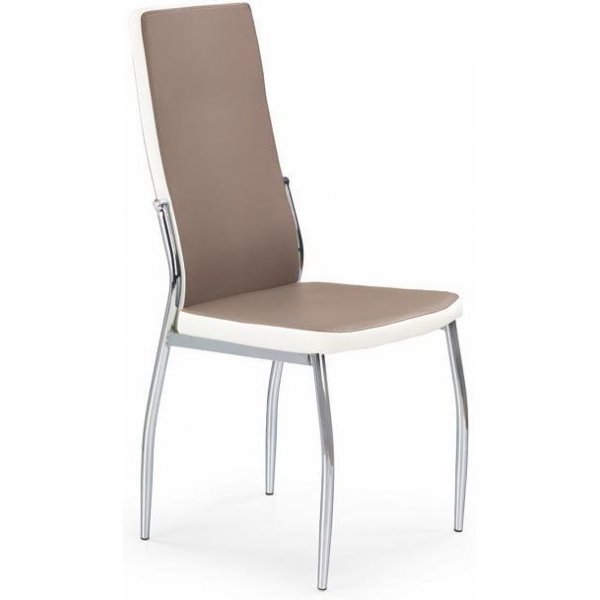 Stol Ivar - Vit/cappuccino (PU) / Krom