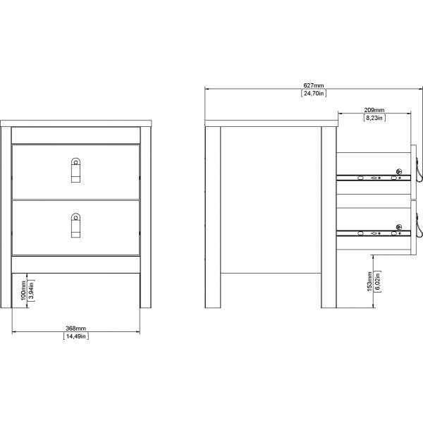 Nachtkastje Madrid - Zwart