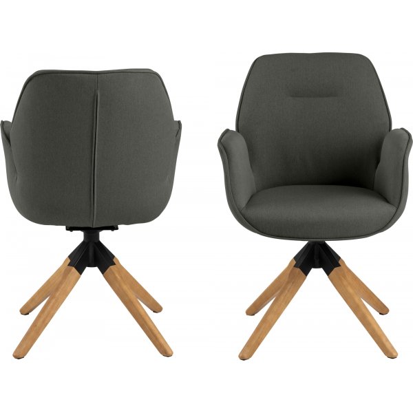 Fauteuil Aura - Gris foncé/chêne Fauteuil Aura - Gris foncé/chêne