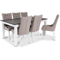 Skagen Matgrupp med 6 st Tuva Denise stolar med Beige tyg Skagen Matgrupp med 6 st Tuva Denise stolar med Beige tyg