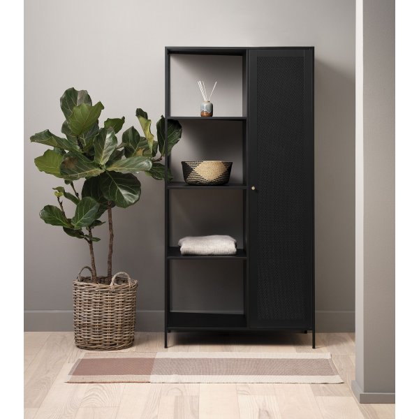 Armoire Billy noire avec porte H 180 cm