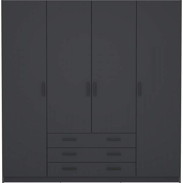 Sprint garderob med 4 drrar och 3 ldor - Gr