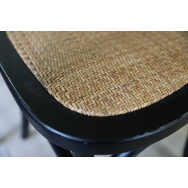 Stol svart med rottingsits - Gaston + Mbeltassar