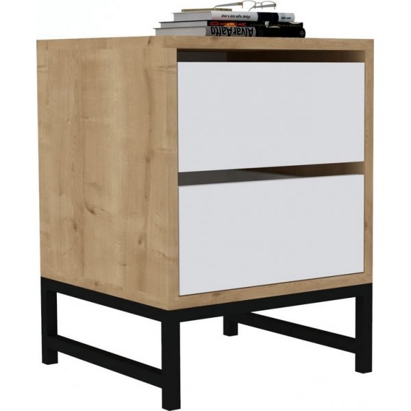 Centro nachtkastje - Saffier/wit