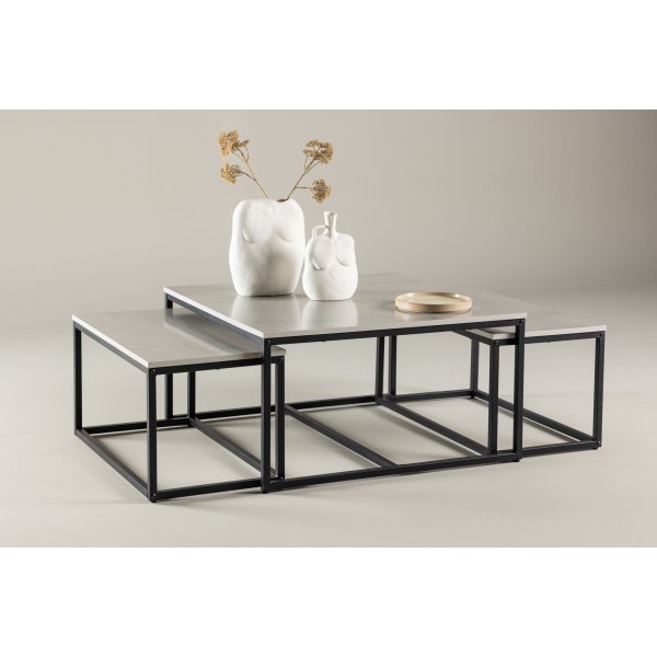 Solna soffbord 80/38 x 80/73 cm - Grå/svart Solna soffbord 80/38 x 80/73 cm - Grå/svart