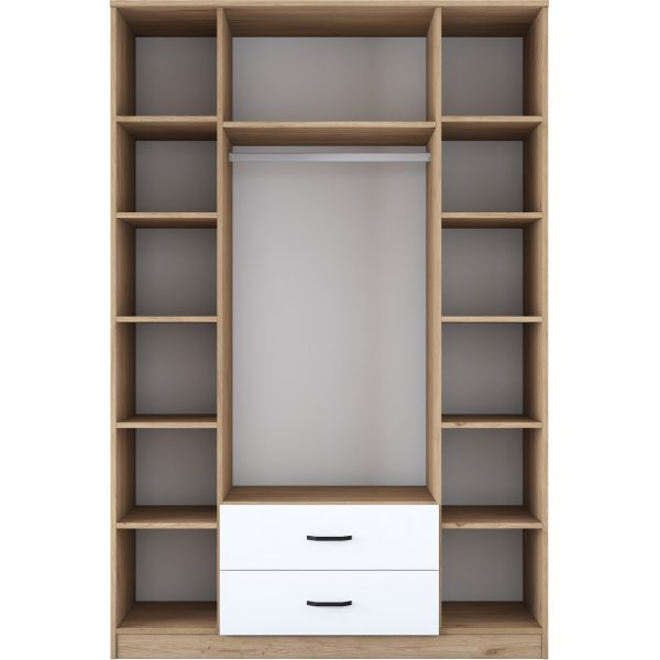 Bardo garderob 140 x 51,5 x 210 cm - Valnöt/vit Bardo garderob 140 x 51,5 x 210 cm - Valnöt/vit