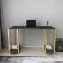 Academy skrivbord 125,2 x 60 cm - Guld/mrkgr