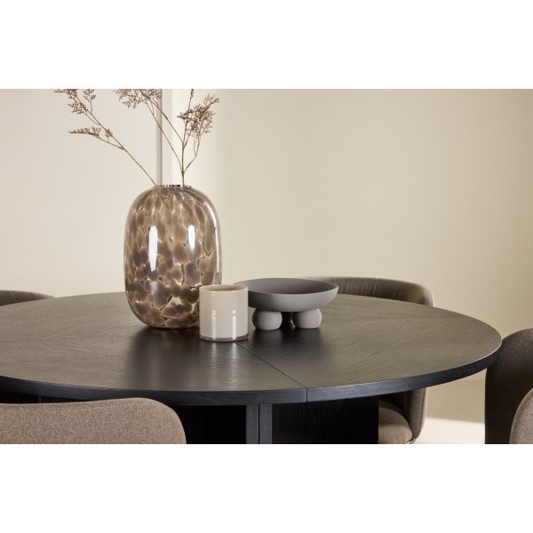 Matbord Strada med 4 st Edina stolar - Brun/svart + 3.00 x Mbeltassar