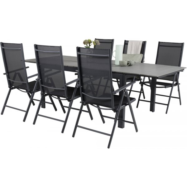 Levels utematgrupp med 6 st Break stolar - Svart/Gr