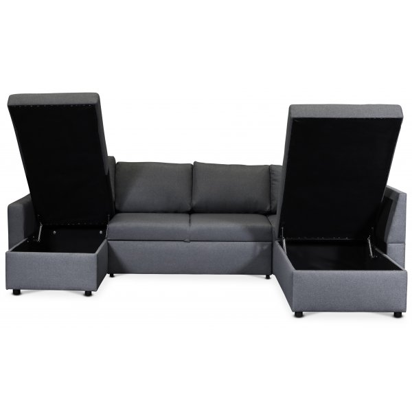 U-vormige bank met opbergruimte + Textielreiniging voor meubels