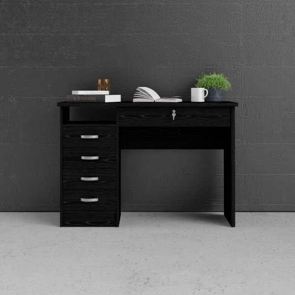 Bureau Function Plus avec 4 tiroirs 109,3 x 48,5 cm - Boîte noire Bureau Function Plus avec 4 tiroirs 109,3 x 48,5 cm - Boîte noire