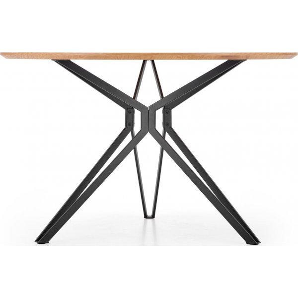 Table à manger ronde Dwain Ø120 cm - Chêne/noir Table à manger ronde Dwain Ø120 cm - Chêne/noir