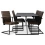 Lazio matgrupp 195 cm bord med 6 st Lazio stolar - Vintage/Svart
